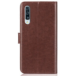 Avis Wewoo Housse Coque Étui en cuir à Motif fleurs pressées Lucky Clover pour Galaxy A50avec porte-cartes et & Portefeuille et dragonne Marron