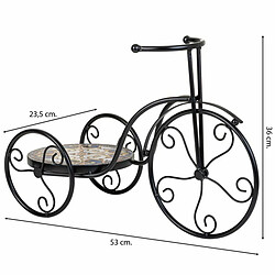 Avis Sous-pot Alexandra House Living Noir Fer Carrelage Bicyclette 23 x 36 x 53 cm