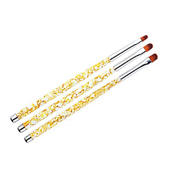 Acheter 3X Pointe Pointue Ronde Brosse à Ongles Peinture Brosse Stylo Manucure Nail Art Jaune