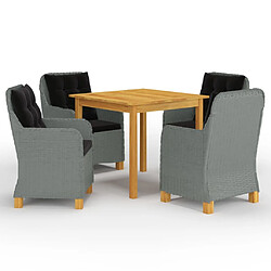 Maison Chic Ensemble de salle à manger de jardin 5 pcs,Table et chaises d'extérieur Gris clair -GKD661407