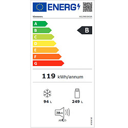 Réfrigérateur combiné 70cm 343l lowfrost - kg39e8xba - SIEMENS