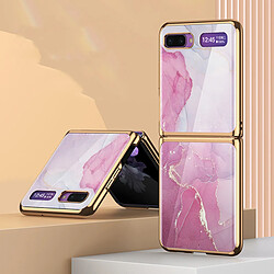 Acheter Coque pour Samsung Galaxy Z Flip ultra-mince anti-Scratches Verre Coque Violet Rose