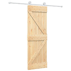 vidaXL Porte coulissante et kit de quincaillerie 70x210 cm pin massif