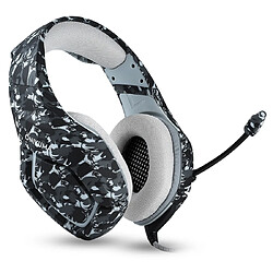 Wewoo Casque gris pour PS4, Smartphone, Tablette, PC, Ordinateur Portable Deep Bass Bruit Annulation Camouflage Gaming Headphone avec Microphone