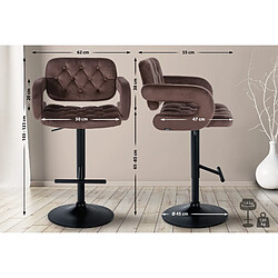 Non Tabouret de bar Dublin velours noir