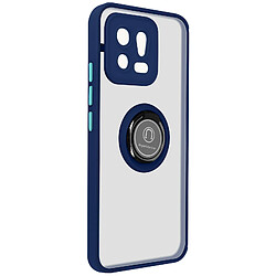 Avizar Coque pour Xiaomi 13 Bi-matière Bague Métallique Support Vidéo Ringip Bleu