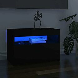 Maison Chic Meubles TV avec lumières LED - Banc TV pour salon noir 60x35x40 cm -MN23212