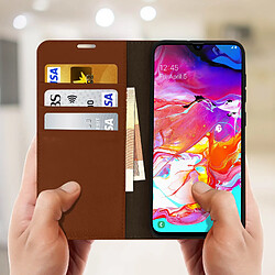 Avis Avizar Étui Samsung Galaxy A70 Housse Folio Cuir Support Vidéo camel