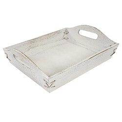 Mendler Lot de 3 plateaux de service HWC-C50 ~ blanc shabby