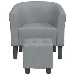 Avis Maison Chic Fauteuil cabriolet et repose-pieds,Fauteuil luxe pour relax gris clair tissu -MN92280