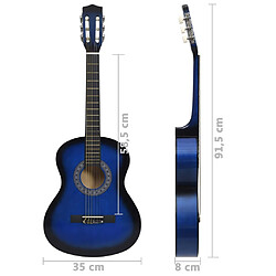 vidaXL Guitare classique de débutants et enfants Bleu 3/4 36" pas cher