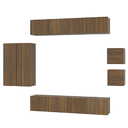 Maison Chic Ensemble de meubles TV 8 pcs | Banc TV Moderne pour salon | Meuble de Rangement - Chêne marron Bois d'ingénierie -MN48459