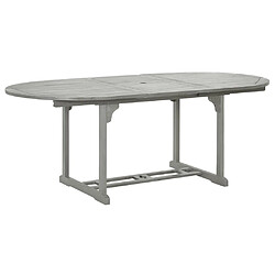 vidaXL Table de jardin Gris 200x100x75 cm Bois d'acacia massif