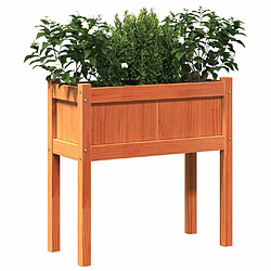 Acheter Maison Chic Lot de 2 Jardinières,Bac à fleurs - pot de fleur avec pieds cire marron bois de pin massif -GKD14969