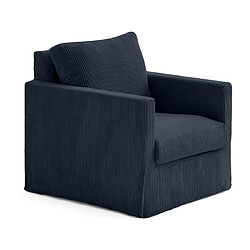 Lisa Design Serena - fauteuil déhoussable en velours côtelé