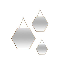 Atmosphera, Createur D'Interieur Lot de 3 Miroirs dorés Essential Mood - Hexagonal - Atmosphera