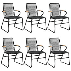 Acheter Salle à dîner de jardin 7 pcs,Table et chaise à manger Noir Rotin PVC -MN81805