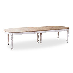 Avis Table ronde extensible en bois massif LAVANDOU Blanc