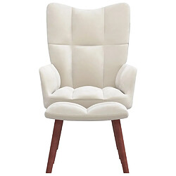 Maison Chic Chaise de relaxation | Fauteuil relax avec repose-pied Blanc crème Velours -GKD44968