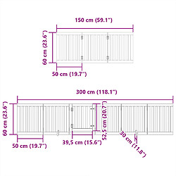 vidaXL Barrière pour chien porte pliable 12panneaux noir bois peuplier pas cher