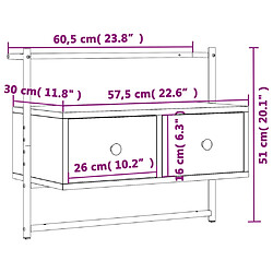 vidaXL Meuble TV mural sonoma gris 60,5x30x51 cm bois d'ingénierie pas cher