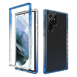 Coque en TPU anti-rayures, détachable 2-en-1 Gradient bleu pour votre Samsung Galaxy S22 Ultra 5G