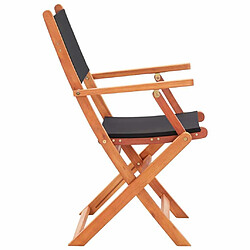 Acheter Maison Chic Lot de 2 Chaises pliables de jardin - Fauteuil d'extérieur Noir Eucalyptus et textilène -MN35070