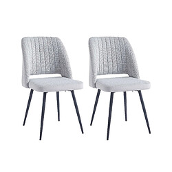 Bestmobilier Zarka - lot de 2 chaises - en velours et tissu