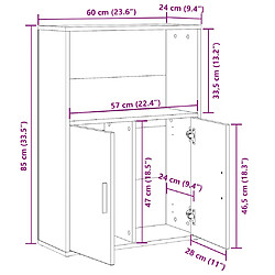 vidaXL Bibliothèque blanc 60x24x85 cm bois d'ingénierie pas cher