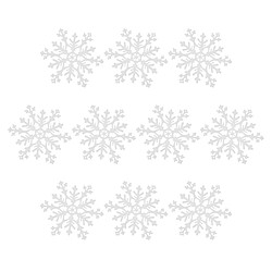 10pcs 10.5cm flocon de neige en plastique blanc pour les ornements de noël