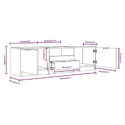 vidaXL Meuble TV Sonoma gris 140x35x40 cm Bois d'ingénierie pas cher