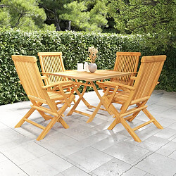 Maison Chic Salon de jardin 5 pcs - Table et chaises d'extérieur - Mobilier/Meubles de jardin Moderne Bois de teck massif -MN54813