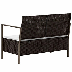 Maison Chic Banc de jardin à 2 places | Banquette de jardin | Chaise Relax avec coussins Marron Résine tressée -MN40795 pas cher