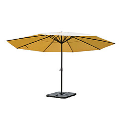 Mendler Parasol en aluminium Meran Pro, gastronomie, marché, sans volant, Ø 5m ~ crème avec pied