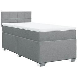 Vidaxl Sommier à lattes de lit avec matelas gris clair 80x200 cm tissu