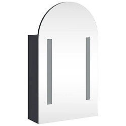 Avis vidaXL Armoire de bain à miroir avec LED arquée gris 42x13x70 cm