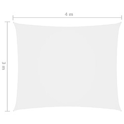 Acheter Helloshop26 Voile toile d'ombrage parasol tissu oxford rectangulaire 3 x 4 m blanc 02_0009663