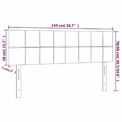 vidaXL Têtes de lit 2 pcs Taupe 72x5x78/88 cm Tissu pas cher