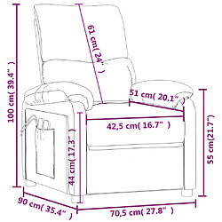 vidaXL Fauteuil électrique de massage Gris clair Tissu pas cher