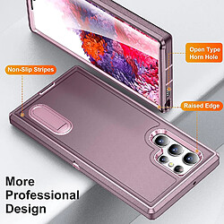 Avis Universal Samsung Galaxy S22 Ultra Case Luxury Luxury Structure à trois couches Military Grade Drop Instom-In Bockstand Profoftand Protective (Purple-rose)