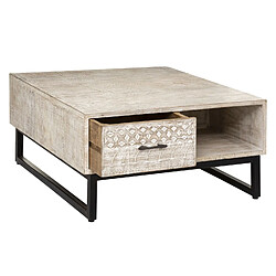 Atmosphera, Createur D'Interieur Table basse 2 tiroirs Ajay - Beige et noir