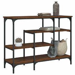 Maison Chic Table console | Meuble d'entrée | Table d'appoint avec étagères chêne marron 100x35x75 cm -GKD70404