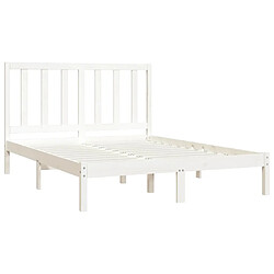 Avis vidaXL Cadre de lit sans matelas blanc bois de pin massif 120x190 cm