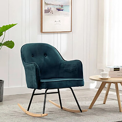 Maison Chic Chaise à bascule | Fauteuil Relax, design moderne Bleu Velours -GKD29956