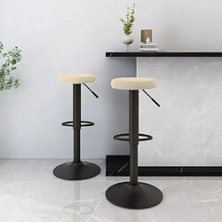 vidaXL Tabourets de bar lot de 2 crème velours