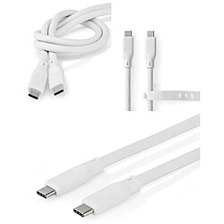 Avis NEDIS Câble USB 3.2 Gen 2 USB-C™ Mâle USB-C™ Mâle 240W 8K 30Hz 20 Gbps 1.00 m Rond Silicone Blanc