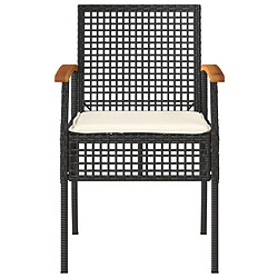 Avis vidaXL Chaises de jardin coussins lot de 4 noir résine tressée acacia