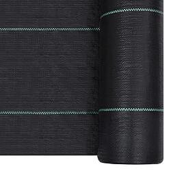 vidaXL Toile de paillage Noir 1x200 m PP