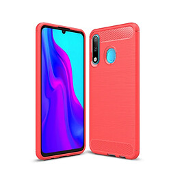 Wewoo Coque en TPU fibre de carbone texture brossée pour HuP30 Lite (rouge)