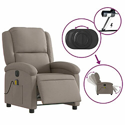 Maison Chic Fauteuil Relax pour salon, Fauteuil de massage inclinable électrique Taupe Tissu -GKD91324 pas cher